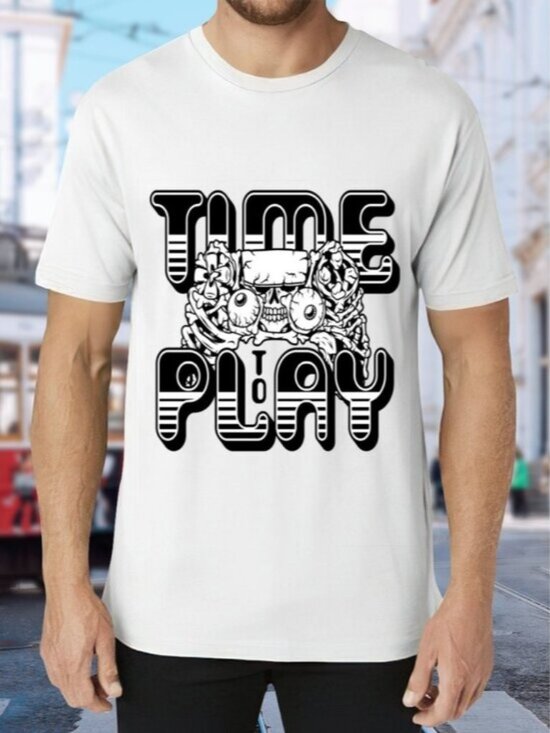 Other - Graphic 'Time to Play' White Tee